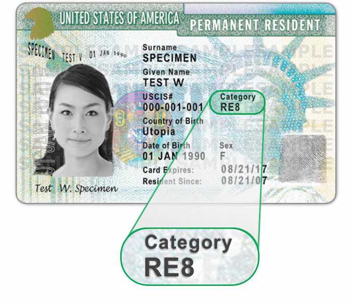 class of admission green card renewal