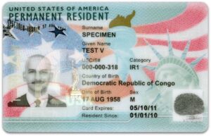Permanent resident card from 2004 front