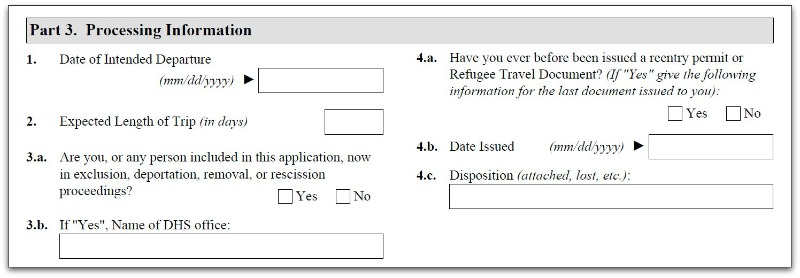 disposition of travel document on Form I-131