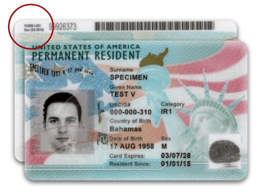 A green card is also known as Form I-551