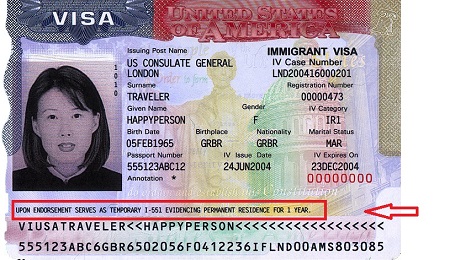 temporary i-551 on machine readable immigrant visa