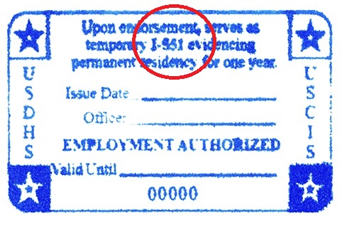 Form I 551 and ADIT Stamp Explained CitizenPath