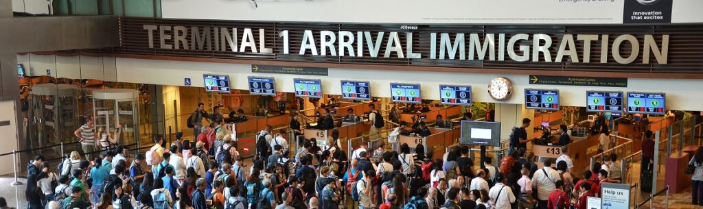 Immigration lines at airport