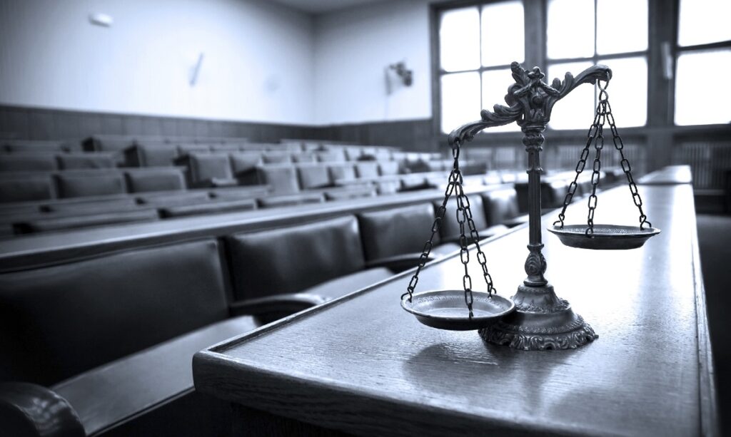 Empty court room before removal proceedings