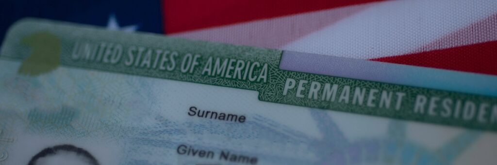 Close up of how to apply for a green card with step-by-step instructions