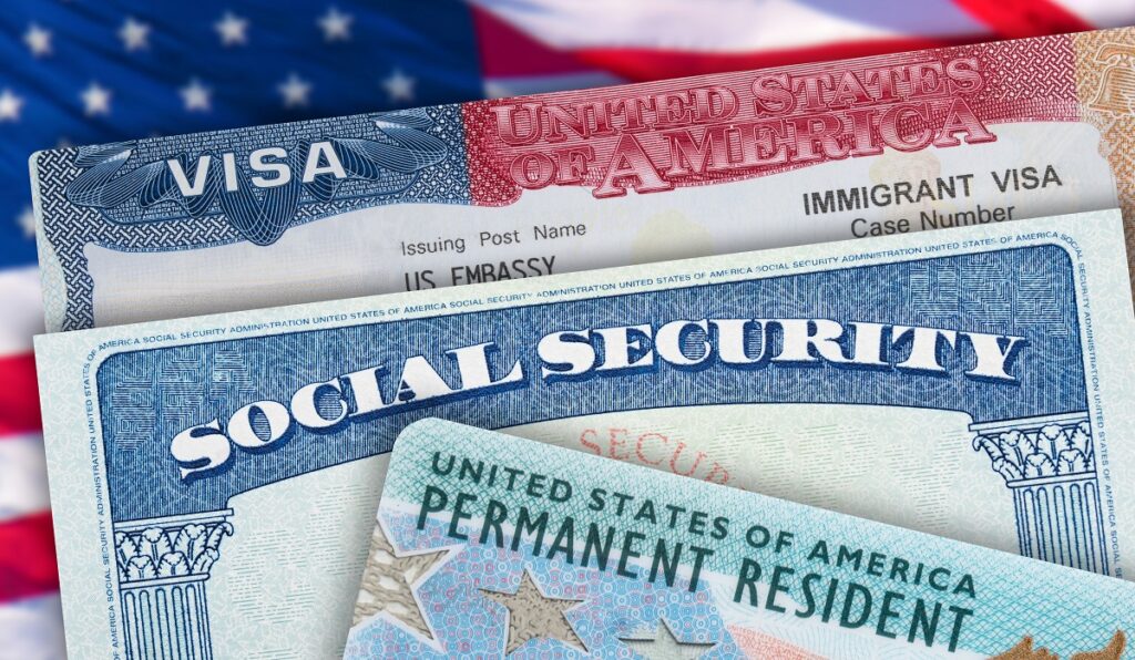 Immigrant visa, Social Security card, and permanent resident cards (apply for a green card)