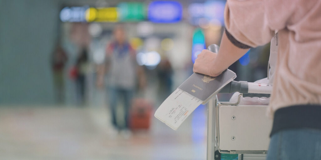 Traveler carries his noncitizen travel documents