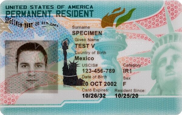 Front of 2023 green card