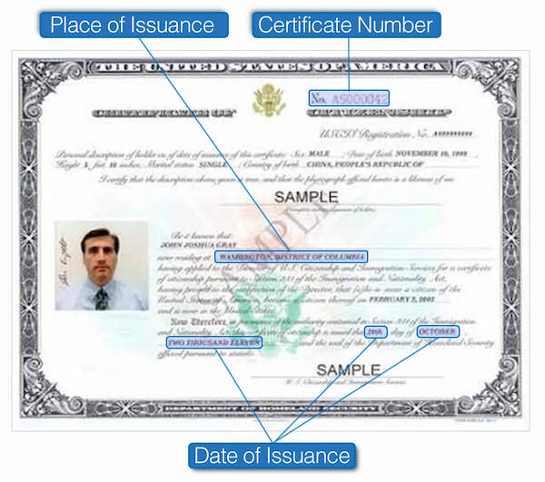 Certificate of Citizenship